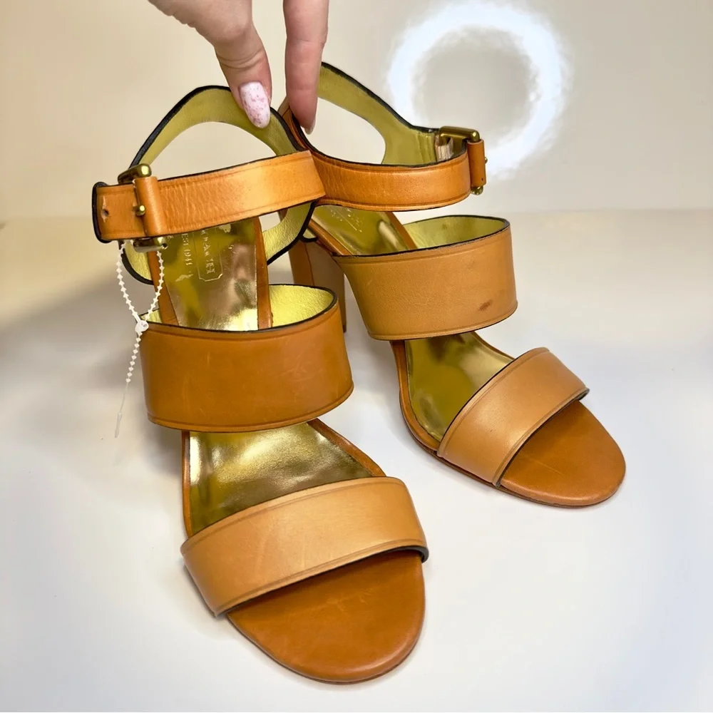 Coach Tan Leather Strappy Heeled Sandals – Size 8B (US) - Picture 3 of 7